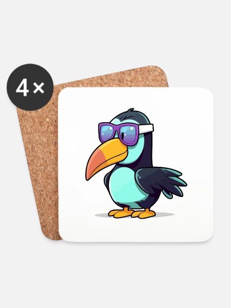 Hob the toucan - Coasters (set of 4) - white