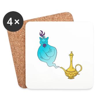 Gini Magic Lamp Genie - Coasters (set of 4) - white - Front