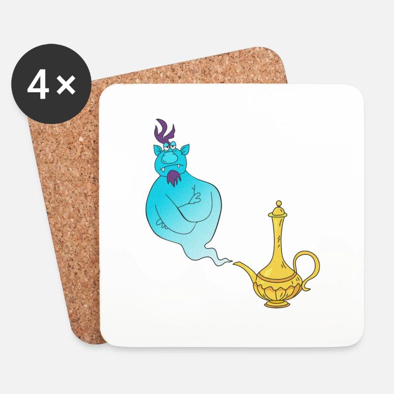 Gini Magic Lamp Genie - Coasters (set of 4) - white