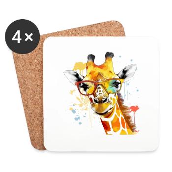 Elsy la girafe - Dessous de verre (lot de 4) - blanc - Devant
