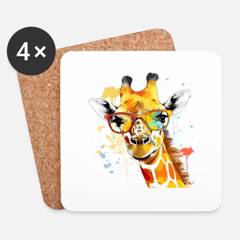 Helsy, die Giraffe - Untersetzer (4er-Set) - Weiß