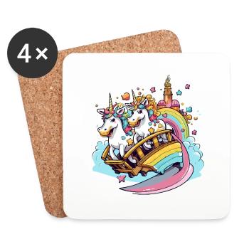 Unicorns in the Magic Land - Coasters (set of 4) - white - Front