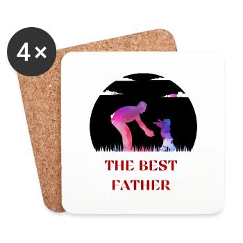 Bester Papa - Untersetzer (4er-Set) - Weiß - Vorne