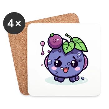 Miké little kawaii grape - Coasters (set of 4) - white - Front