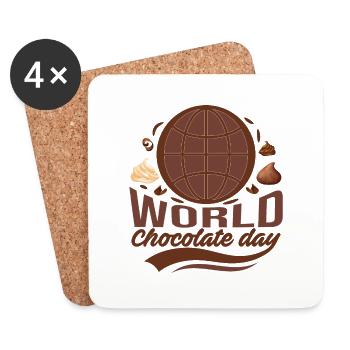 Chocolate World - Coasters (set of 4) - white - Front