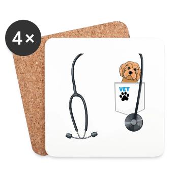 Future Veterinarian Costume Vet Outfit School - Untersetzer (4er-Set) - Weiß - Vorne