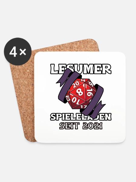 Lesumer Spieleladen - neues Logo designed for me - Untersetzer (4er-Set) - Weiß