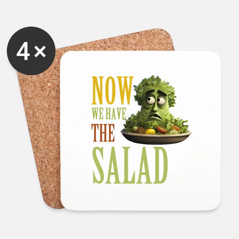 Now we have the Salad / lustiger Salat - Untersetzer (4er-Set) - Weiß