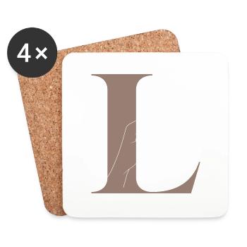 Letter L Magic Butterfly - Coasters (set of 4) - white - Front