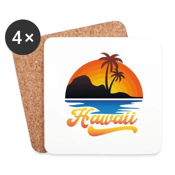 Hawaii Beach Design - Coasters (set of 4) - white - Front