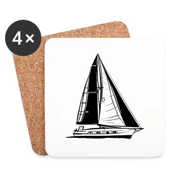 Voile Voilier Voilier Voilier Sailor - Dessous de verre (lot de 4) - blanc - Devant