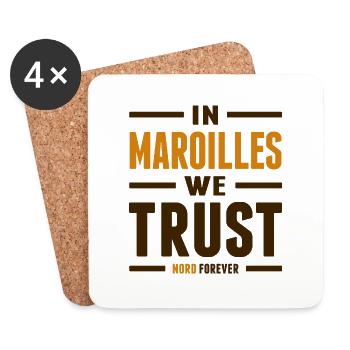 In maroilles we trust - Nord - Dessous de verre (lot de 4) - blanc - Devant