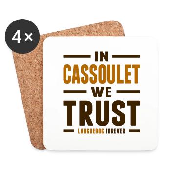 In Cassoulet we trust - Dessous de verre (lot de 4) - blanc - Devant