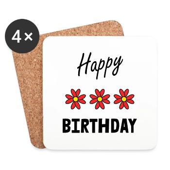 ALLES GUTE ZUM GEBURTSTAG. ALLES GUTE ZUM GEBURTSTAG. JAHRESTAG. - Untersetzer (4er-Set) - Weiß - Vorne