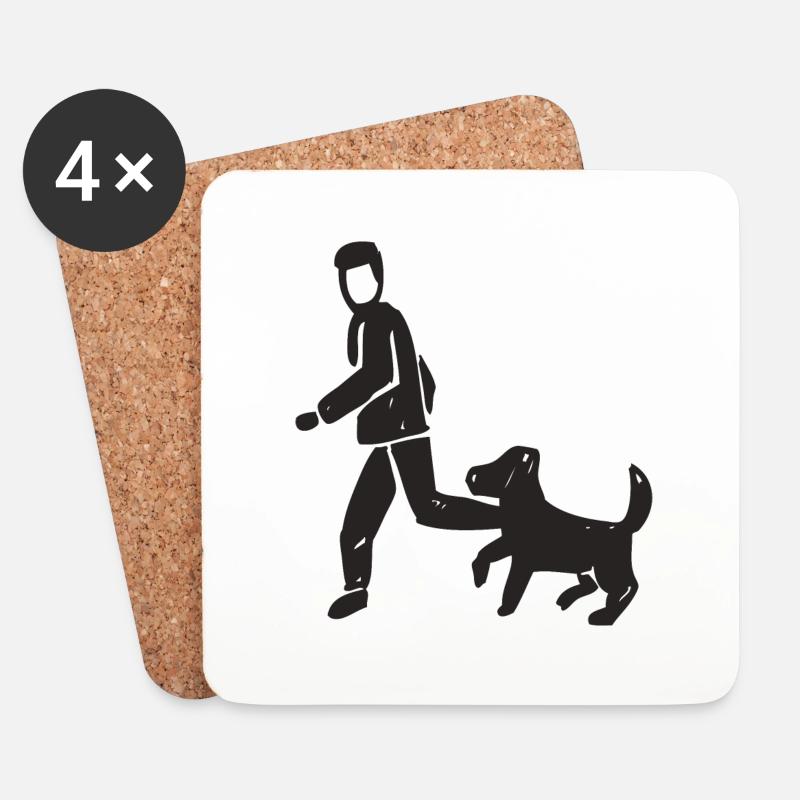 Hund - Untersetzer (4er-Set) - Weiß