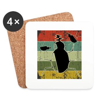 Vintage- Sonnenuntergangs-Design - Untersetzer (4er-Set) - Weiß - Vorne