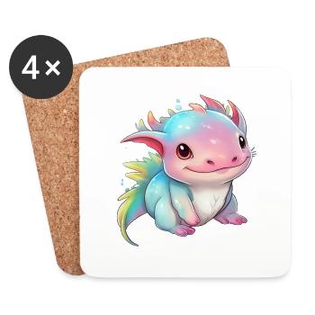Rainbow Magic - Le mignon Axolotl V2 - Dessous de verre (lot de 4) - blanc - Devant