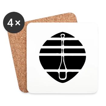 Logo de la pagaie noire - Dessous de verre (lot de 4) - blanc - Devant