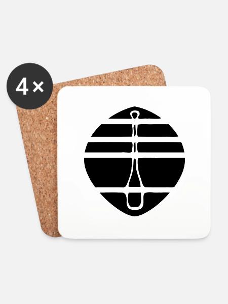 schwarzes Paddel Logo - Untersetzer (4er-Set) - Weiß