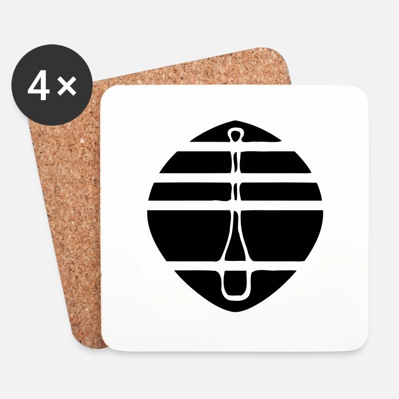 schwarzes Paddel Logo - Untersetzer (4er-Set) - Weiß
