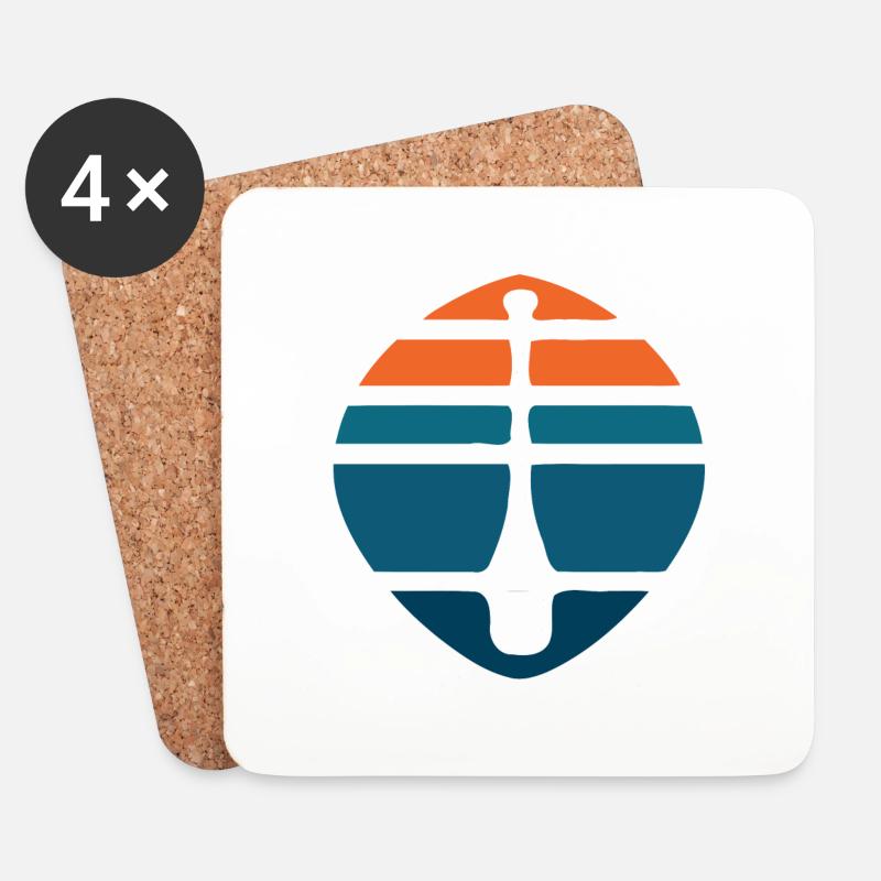Paddel Logo Sonnenuntergang - Untersetzer (4er-Set) - Weiß