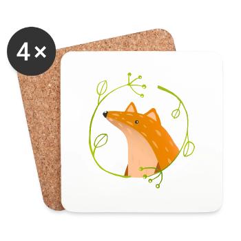 Wildtiere - Untersetzer (4er-Set) - Weiß - Vorne