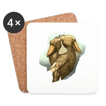 Shoebill Bird Ornithologist Forest I Gift - Coasters (set of 4) - white - Front
