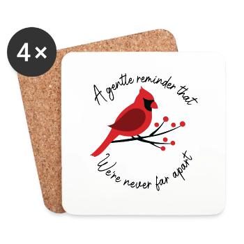 We are never far apart Cardinal Memorial Quote - Untersetzer (4er-Set) - Weiß - Vorne