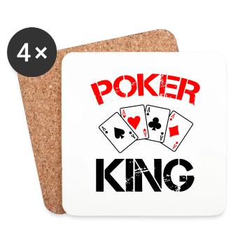 Roi du poker - Dessous de verre (lot de 4) - blanc - Devant
