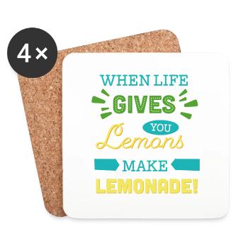 WhenLifeGivesYouLemons - Untersetzer (4er-Set) - Weiß - Vorne