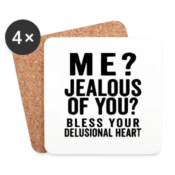 Je suis jaloux de toi - Dessous de verre (lot de 4) - blanc - Devant
