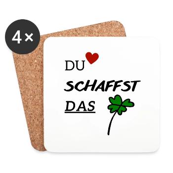 Du schaffst das - Untersetzer (4er-Set) - Weiß - Vorne