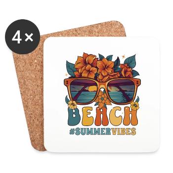 Holidays on the beach - Coasters (set of 4) - white - Front