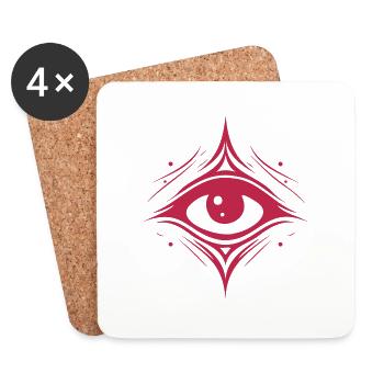 L'œil de la sagesse (NO1) - Magenta - Dessous de verre (lot de 4) - blanc - Devant