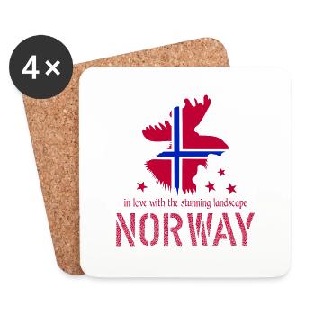 Élan de Norvège - Dessous de verre (lot de 4) - blanc - Devant