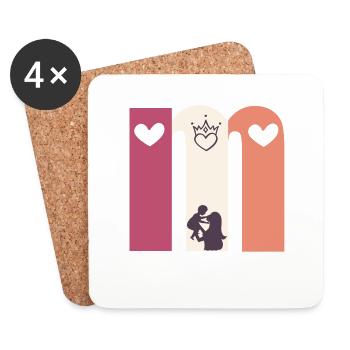 I love you mom - Dessous de verre (lot de 4) - blanc - Devant
