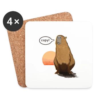 Capybara - Untersetzer (4er-Set) - Weiß - Vorne