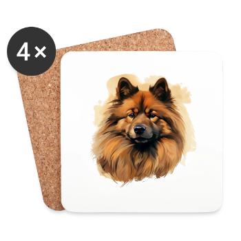 Eurasier - Untersetzer (4er-Set) - Weiß - Vorne