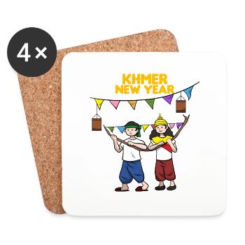 Kambodscha Khmer Neujahr Choul Chnam I Geschenk - Untersetzer (4er-Set) - Weiß - Vorne