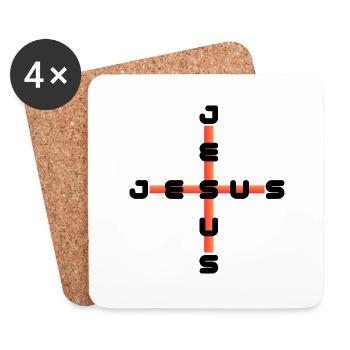 Jesus Jesus red - Untersetzer (4er-Set) - Weiß - Vorne