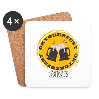Fest im Oktober 2023 - Untersetzer (4er-Set) - Weiß - Vorne