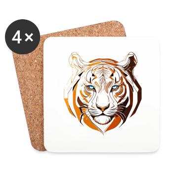 Le Tigre - Dessous de verre (lot de 4) - blanc - Devant