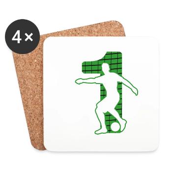 Soccer sport Soccer Soccer Pitch NO.1 - Coasters (set of 4) - white - Front