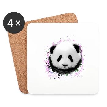 Panda, ours panda, ours, graffiti, pandabababy - Dessous de verre (lot de 4) - blanc - Devant