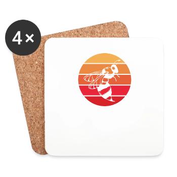Beekeeper Bees Flowers Nature - Coasters (set of 4) - white - Front