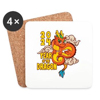 Chinese New Year Dragon China Asian I Gift - Coasters (set of 4) - white - Front