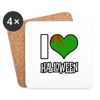 J’adore Halloween - Dessous de verre (lot de 4) - blanc - Devant