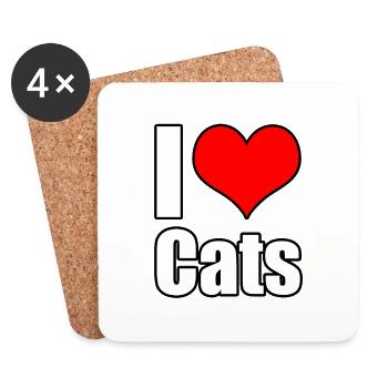 J’adore les chats qui disent - Dessous de verre (lot de 4) - blanc - Devant