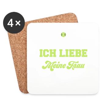 Ich liebe es wenn meine Frau mich Tennis spielen l - Untersetzer (4er-Set) - Weiß - Vorne