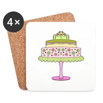 Kuchen - Untersetzer (4er-Set) - Weiß - Vorne